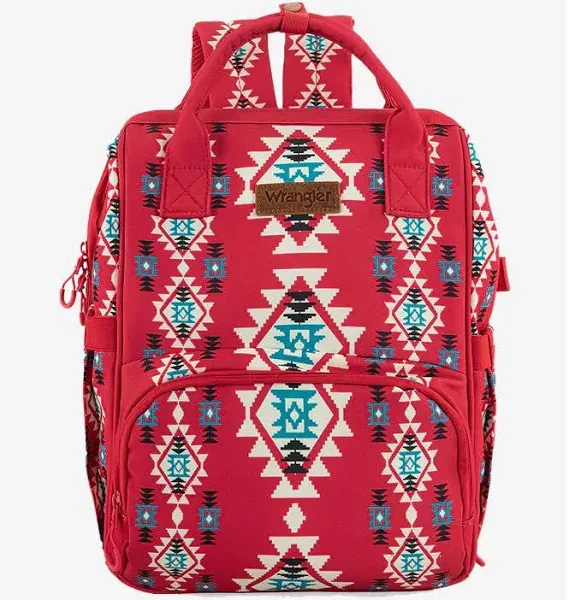 Wrangler Ladies Aztec Printed Brown Dual Sided BackpackWG2204<wbr/>-9110BR