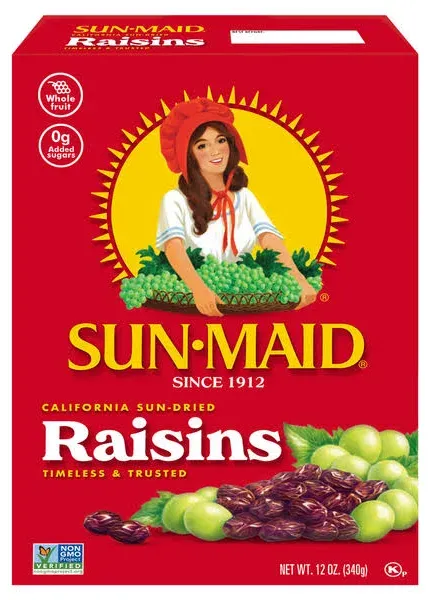 Sun-Maid California Sun-Dried Raisins - (12 Pack) 12 oz Sharing-Size Box - Dried