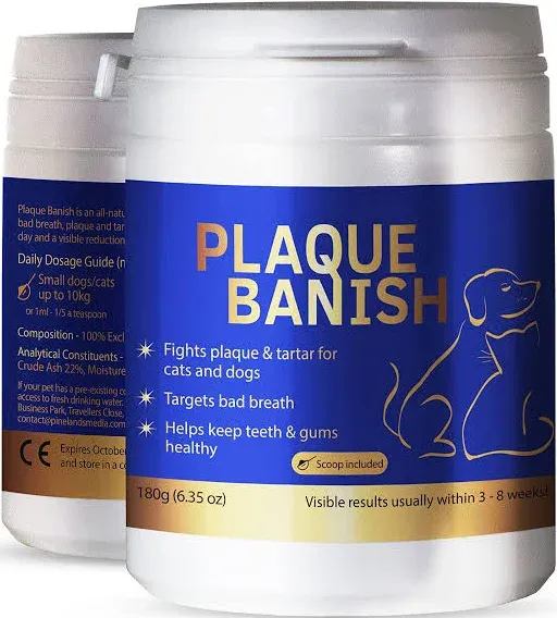 PLAQUE BANISH 350G Plaque Off For Dogs Teeth Clears Plaque, Tartar &amp; Bad Breath