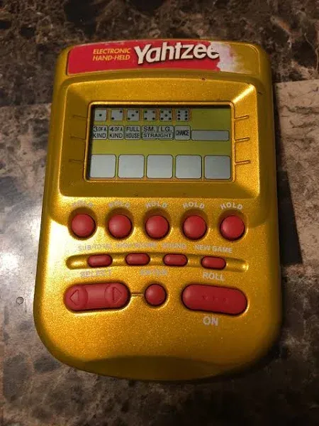 Vintage Milton Bradley Yahtzee  Handheld Game 1995 Tested &amp; Deal or no Deal