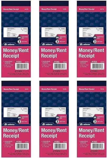 Adams Money/rent Receipt Book