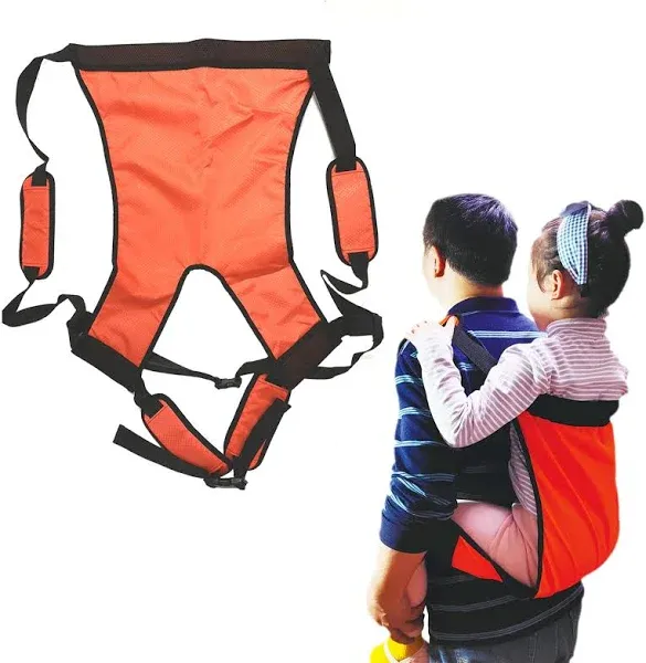 Lightweight Kids Carrier Belt Hiking Back Pack Belt Outdoor Children Lift Sling for Transferring Children to Car,Wheelchair,Vehicle,Bed,Chair (Orange)