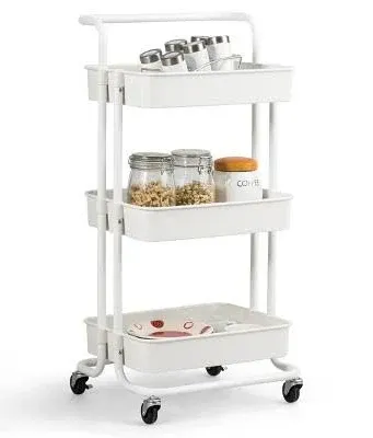 Costway 3-Tier Utility Cart Storage Rolling Cart