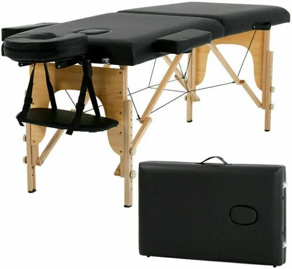 New Saloniture Portable Massage Table - Black