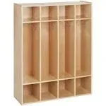 ECR4Kids Birch Streamline 4-Section Coat Locker