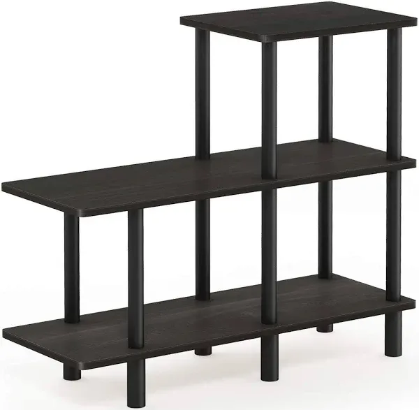 Furinno Turn-N-Tube 3-Tier Cube Ladder Shelf Espresso/Black