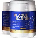 Plaque Banish 100% Natural Plaque Off & Tartar Remover for Dogs & Cats Freshen Breath for Dogs & Cats 63oz (180g) Support Hea