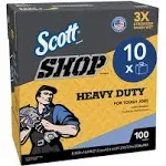 Scott® Shop Towels Heavy Duty™ (54014), Blue Shop Towels for Solvents and Heavy Duty Jobs, 8.34"x16.8" sheets, Pop-Up™ Box (100 Towels/Box, 10 Boxes/Case, 1,000 Towels/Case)