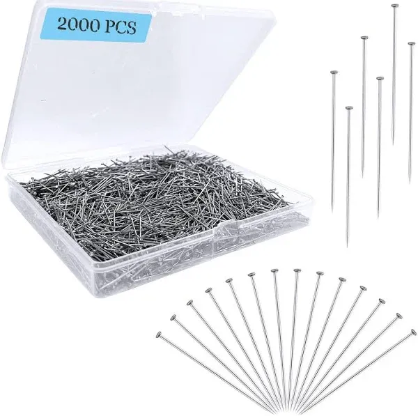 2000PCS Straight Pins for Crafts Sewing Pins for Fabric Dressmaker Pins Long ...