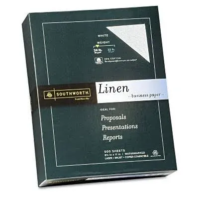 Southworth Business Paper - For Inkjet, Laser Print - Letter - 8.50&#034; X 11&#034; - 24