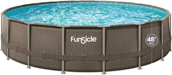 Funsicle 18 ft Oasis Designer Pool - Dark Double Rattan