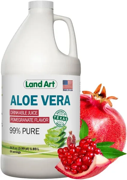 Land Art Pure Aloe Vera Juice Pomegranate Flavored