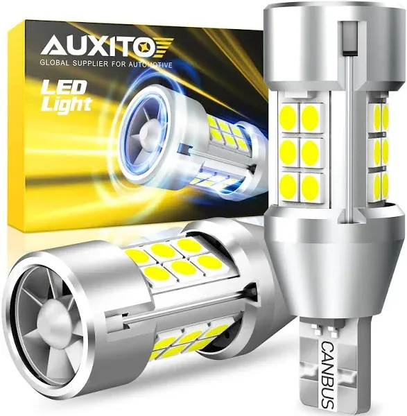 AUXITO 2024 Newest 912 921 LED Bulb Reverse Light 4000 Lumens, CANBUS Error Free 912 921 led backup light bulbs, Super Bright T15 906 922 W16W LED Bulb Backup Reverse Lights, Pack of 2