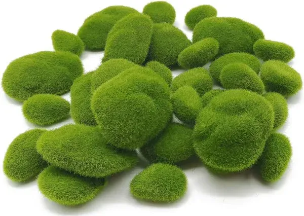 TIHOOD 30 Pcs 3 Size Artificial Moss Rocks