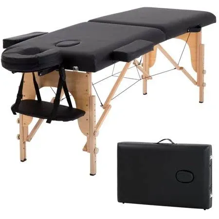 Massage Bed Spa Bed 73 Long Portable 2 Folding Carry Case Table Heigh Adjustable Salon Bed Face Cradle