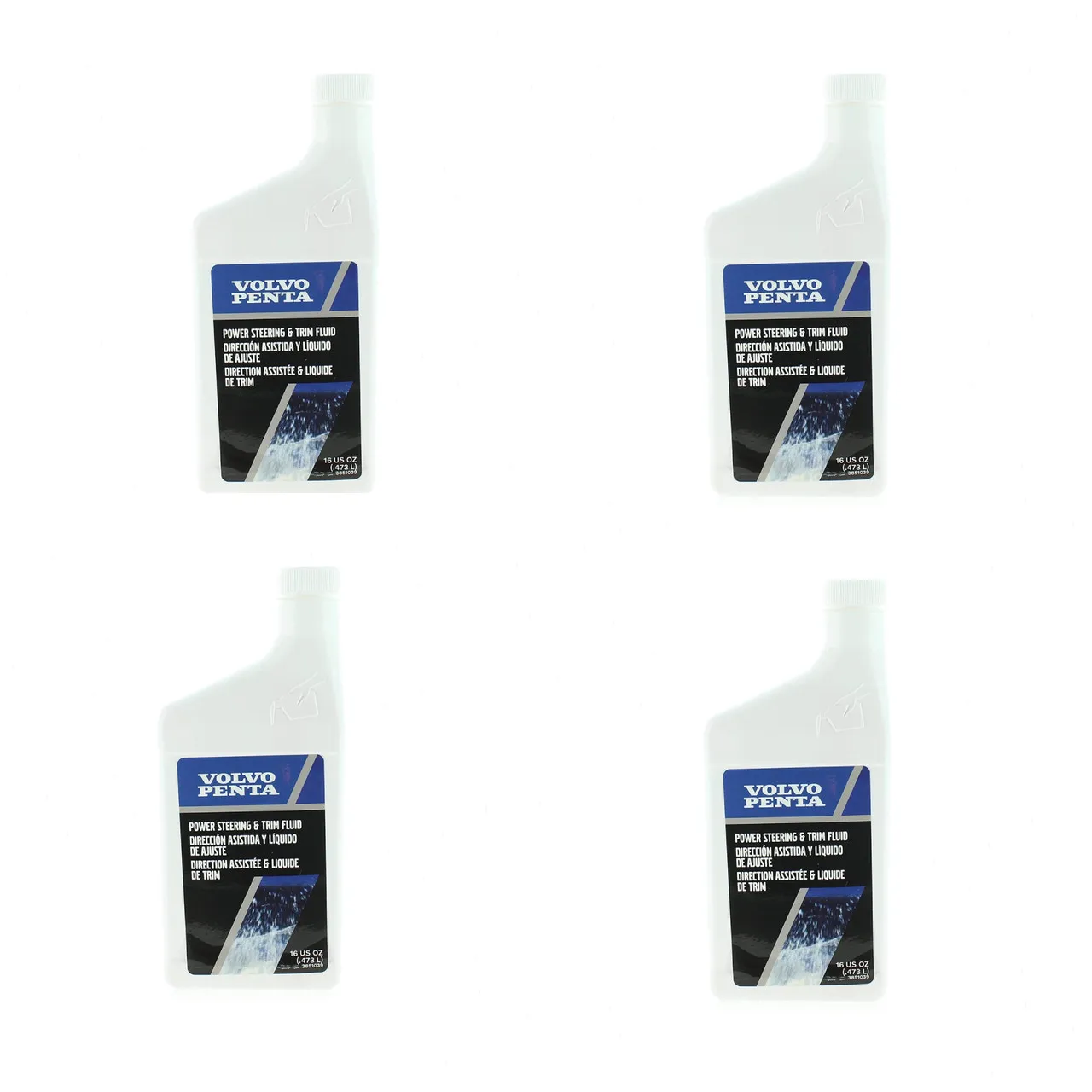 Volvo Penta New OEM Power Steering and Trim Fluid, 3851039x4