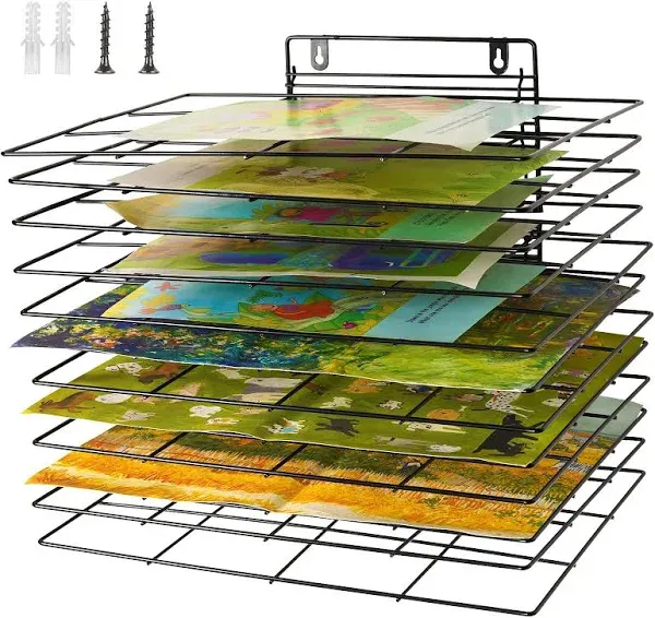 Art Drying Rack for Classroom Paint Drying Rack Small Art Drying Rack Wall Art Storage Rack with 12 Removable Shelves for Classrooms and Art Studios (12 Shelves)