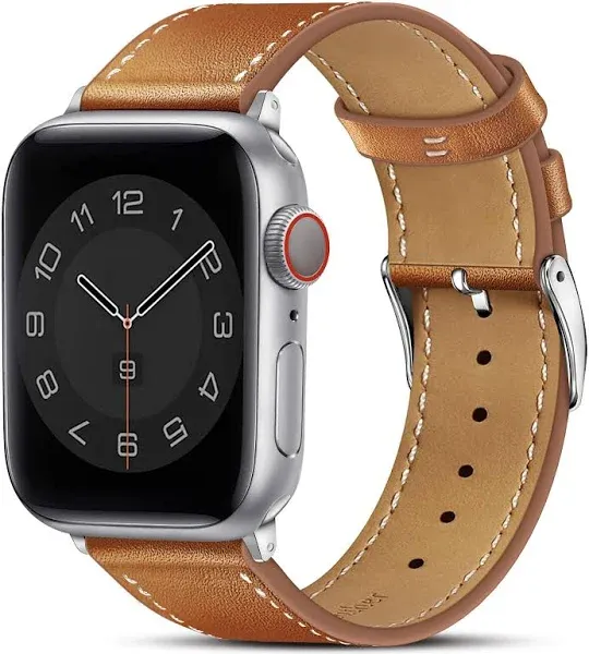 Marge Plus Compatible with Apple Watch Band 42mm (Series 10) /41mm/40mm/38mm, Genuine Leather Bands Replacement Strap for iWatch Series 10 9 8 se 7 6 5 4 3 2 1, Women & Men