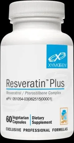 XYMOGEN Resveratin Plus - Patented Pterostilbene + Trans-Resveratrol with Quercetin Antioxidants Supplement to Promote Cardiovascular + Cellular Health, Healthy Aging, Immune Support (60 Capsules)