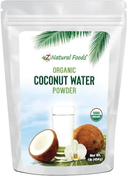 Z Natural Foods Organic Coconut Water Powder All Natural Energy & Electrolyte Supplement Perfect Pre or Post Workout Drink Mix