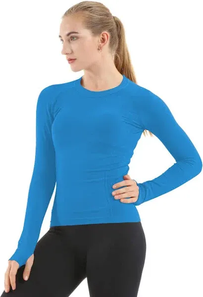 MathCat Women's Seamless Long Sleeve Workout Shirt