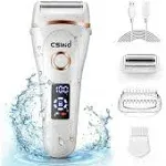 Cshidworld Women Electric Shaver 3 in 1 Wet & Dry Painless Hair Removal Ipx6 Waterproof Lady Electric Razor Cordless Facial Body EP