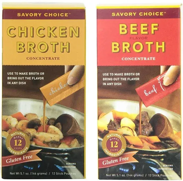 Liquid Chicken and Beef Broth Concentrates, 5.1 Ounce (Pack of 2)