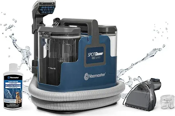 Vacmaster SCB301 400 Series Upholstery Spot Machine, 15Kpa Power Suction with Versatile Tools for Pets, Area Rugs and Couches, Portable Carpet Cleaner, Blue