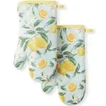 Lemon Whimsy Oven Mitt 2-Pack Set, Yellow, 7&#034;X13&#034;