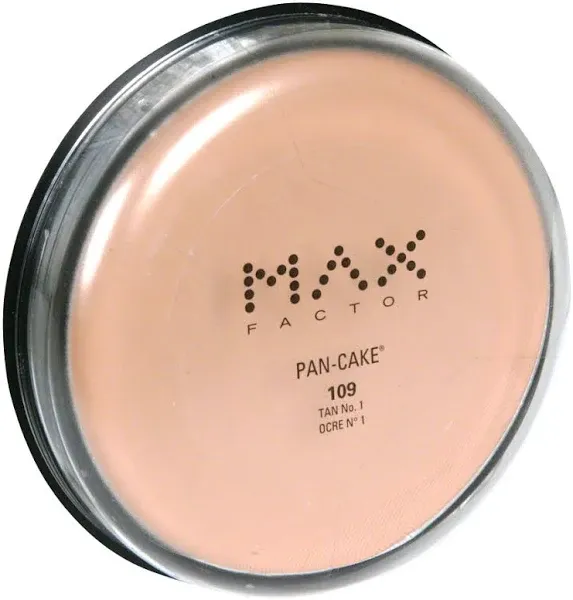 NEW Max Factor Pan-Cake #109 Tan No. 1 Makeup 1.7 oz