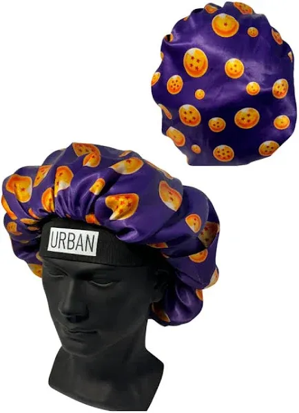 Premium Satin Bonnet for Men Curly Hair, Dreadlock Loc Cap Silk Double Layer Sleeping & Shower Wrap Anime Bonnet Soft Band