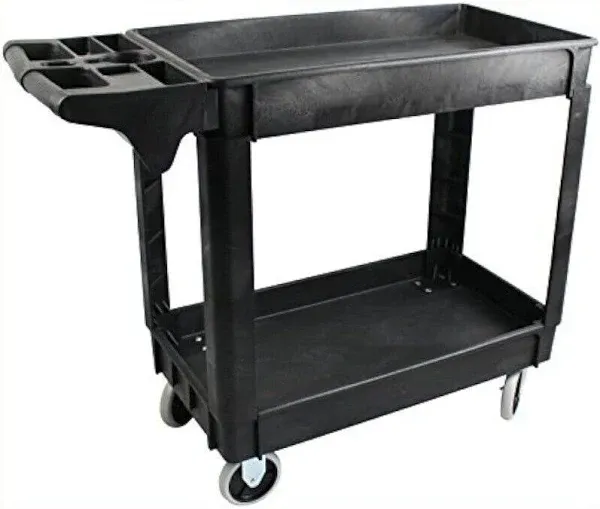 500-Pound Service Cart With Two Trays Portable Lightweight Storage Cart Rolling