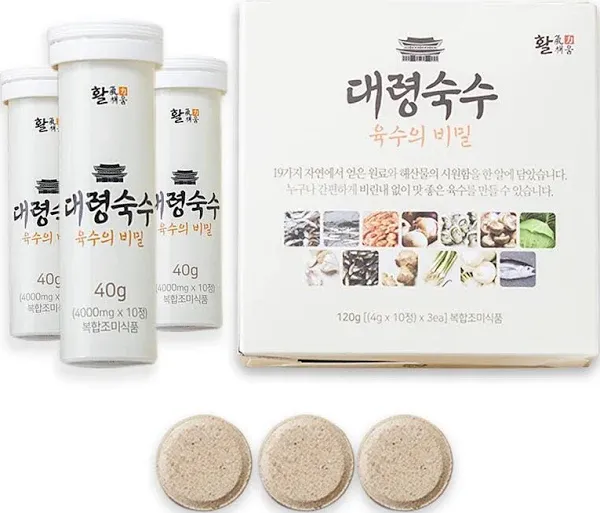 30 tablets - Seoul soup secrets - Instant Korean soup tablet, seafood vegetable stock broth, all natural ingredients, made in Korea