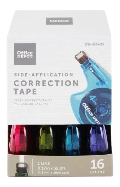 Office Depot Side-Application Correction Tape Cartridges (16 ct)