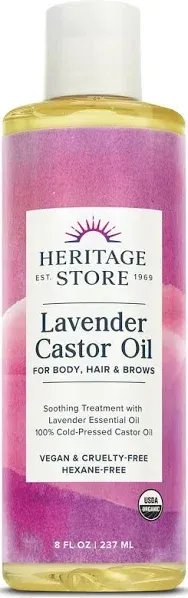 Heritage Store Lavender Castor Oil Organic 8 fl oz