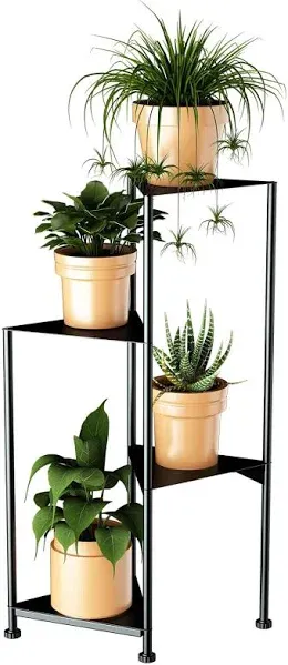 2 Tier Metal Plant Stands for Indoor Outdoor,Modern Plant Stand Indoor,Metal Flower Potted Plant Holder Plants Display Rack,Rustproof Corner Flower Pot Stands,Garden,Patio,Living Room,Corner,Office