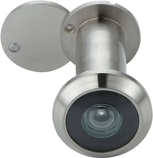 Peephole Front Door Viewer with Privacy Cover One-Way 220 Degrees in Satin Ni...