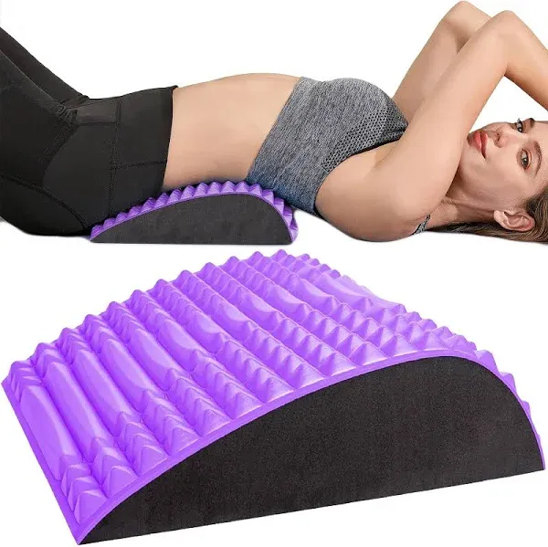 YESINDEED Back Stretcher Pillow – Refresh Back Stretcher for Lower Back Pain Relief, Lumbar Support, Spinal Stenosis, Posture Corrector, Neck & Back Stretcher, Sciatica, Herniated Disc Relief, Black