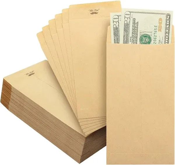 - Money Envelopes for Cash, 100 Pack, 6.5&#034; X 3.5&#034;, Cash Envelopes, 100 Envelopes