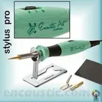 Encaustic Art Stylus Pro Low Heat Tool -Includes Stylus, 3 Attachments-Standard Drawing Tip, Brush Head and Rectangle Shape- Encaustic Painting