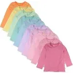 10-Pack Organic Cotton Long Sleeve T-shirts Rainbow Blues / 3-6M