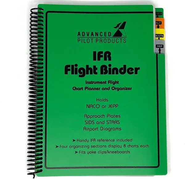 IFR Flight Binder Instrument Flight Chart Planner and Organizer