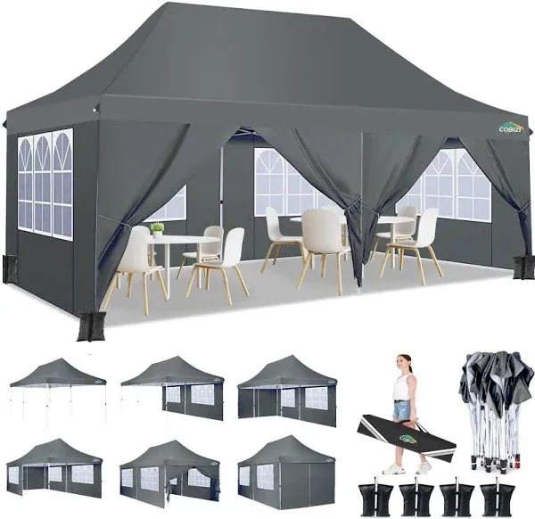 10x20 Pop up Canopy-Commerc<wbr/>ial Instant Shelter Beach Camping Tent Outdoor Gazebo