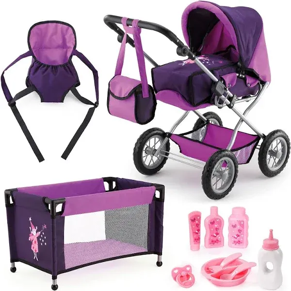 Bayer Design Baby Doll Pram Combi Grande Set, Purple