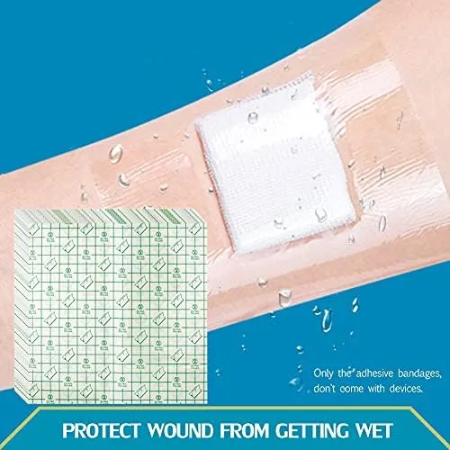 Waterproof Stretch Adhesive Bandage PD Dialysis Catheter Shower Cover Wound Shields for Picc Line Chest Peritoneal Chemo Port Transparent Film Bathing Water Barrier Protector, 6"x6"(Pack of 50)