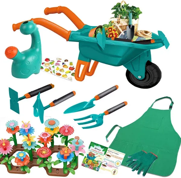 Qtioucp 16Pcs Kids Gardening Tools Outdoor Toys Set