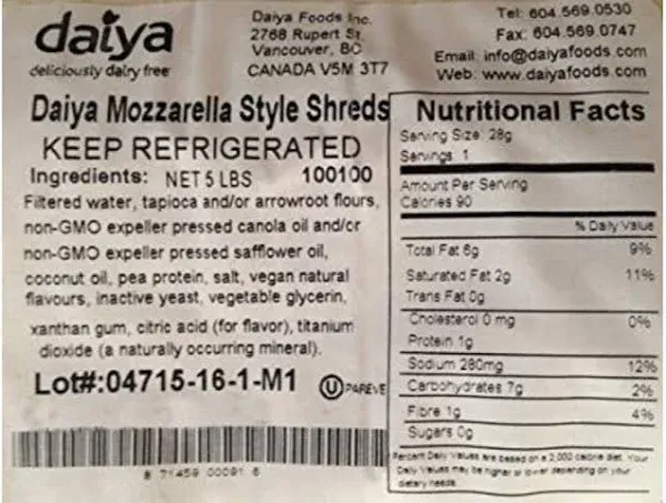 Daiya Mozzarella Style Shreds