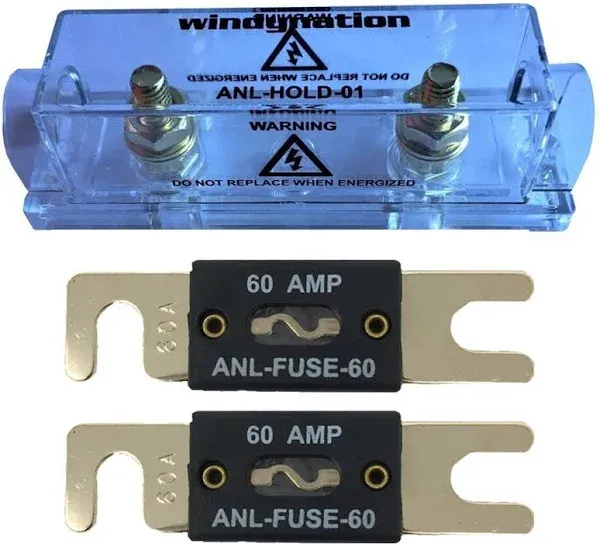 WindyNation ANL Fuse Holder + ANL Fuse (2pcs 60A Fuse)