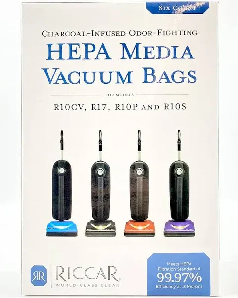 RICCAR SUPERLITE HEPA VACUUM BAGS, RLH-6