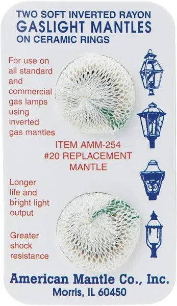 American Mantle 254 Soft Mantle Ceramic Ring 179B #2 for Gaslights Lantern NEW